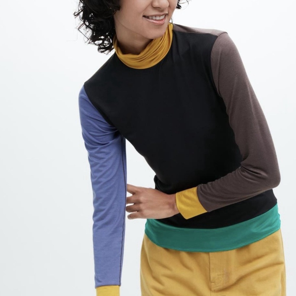 MARNI x UNIQLO Colorblock Turtleneck Long Sleeve Top HEATTECH Women's XS